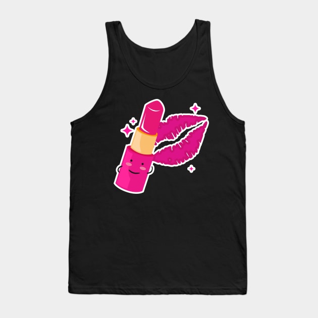 Lipstick Cute Cartoon Tank Top by BrightLightArts